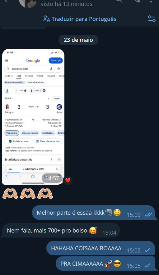 Print de resultado enviado por membro