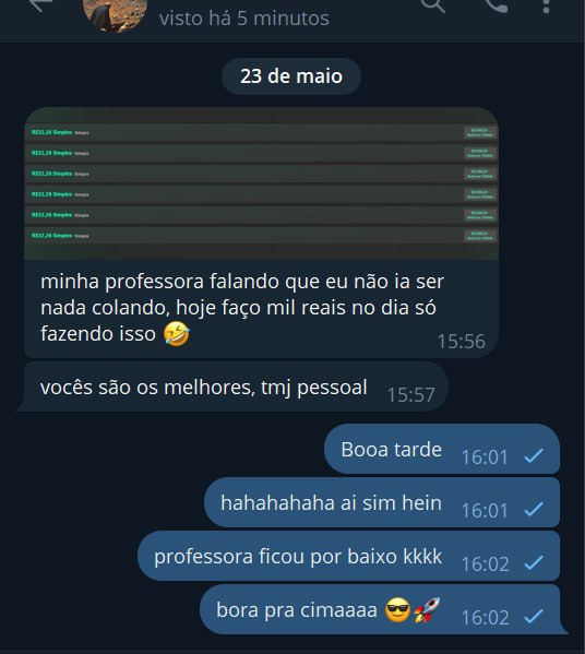 Print de resultado enviado por membro