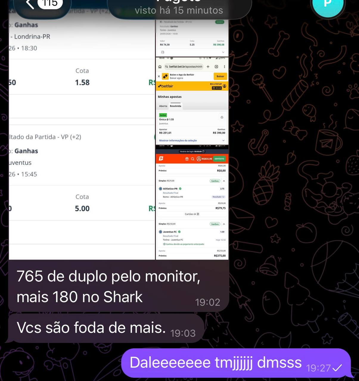 Membro comemora Duplo Green pelo monitor e operação no Shark
